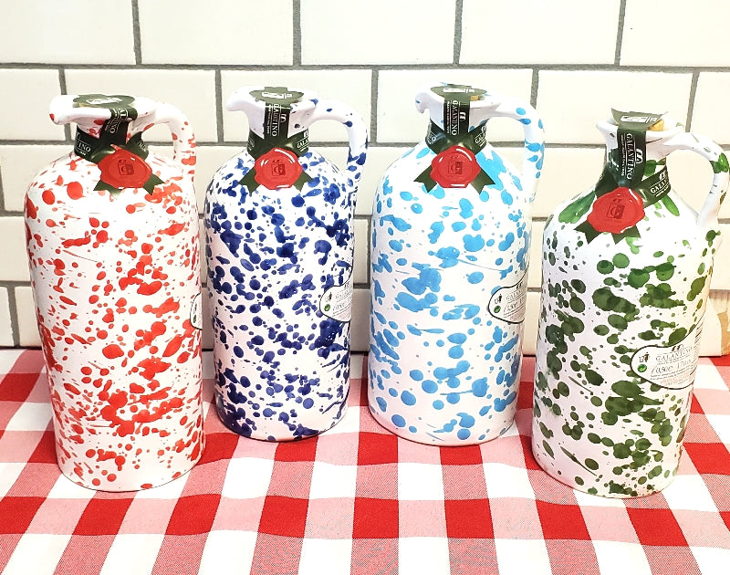 Macchiato Blu` - Extra Virgin Olive Oil from Puglia in Ceramic Jug by Frantoio Galantino