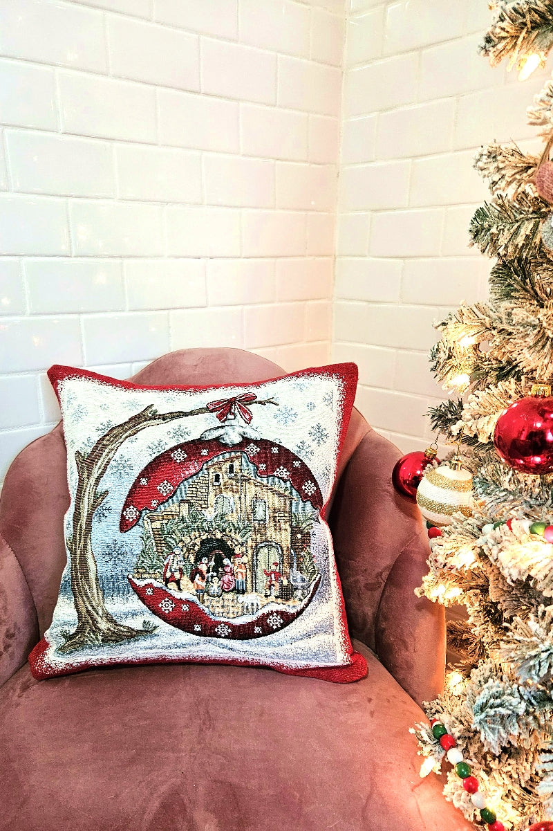 The Nativity Scene Throw Pillow - Made in Italy