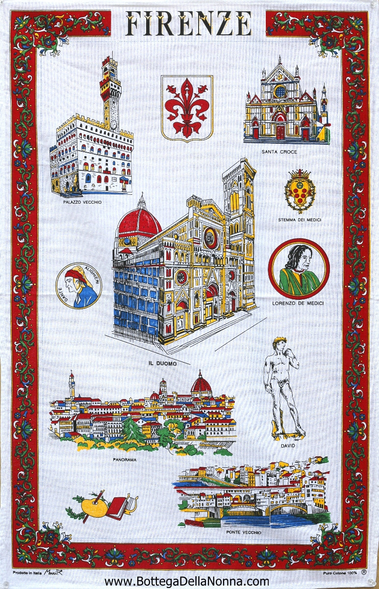 Firenze Red - Dish Towel - Made in Italy – La Bottega della Nonna