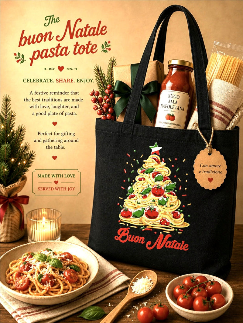 Merry Christmas - Buon Natale pasta tote bag