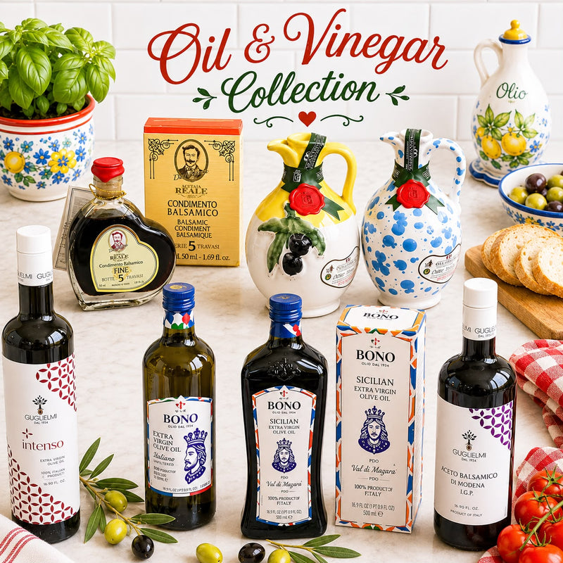 extra virgin olive oil and balsamic vinegar from Italy