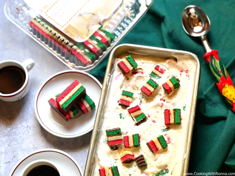 Ingredients needed for the No-Churn Rainbow Cookie Gelato recipe: