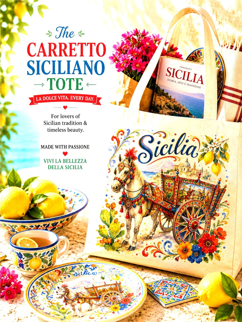 Italian tote bag carretto sicilian