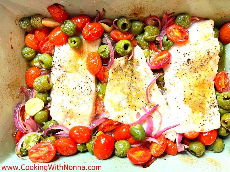 Ingredients needed for the Sicilian Baked Fish recipe: