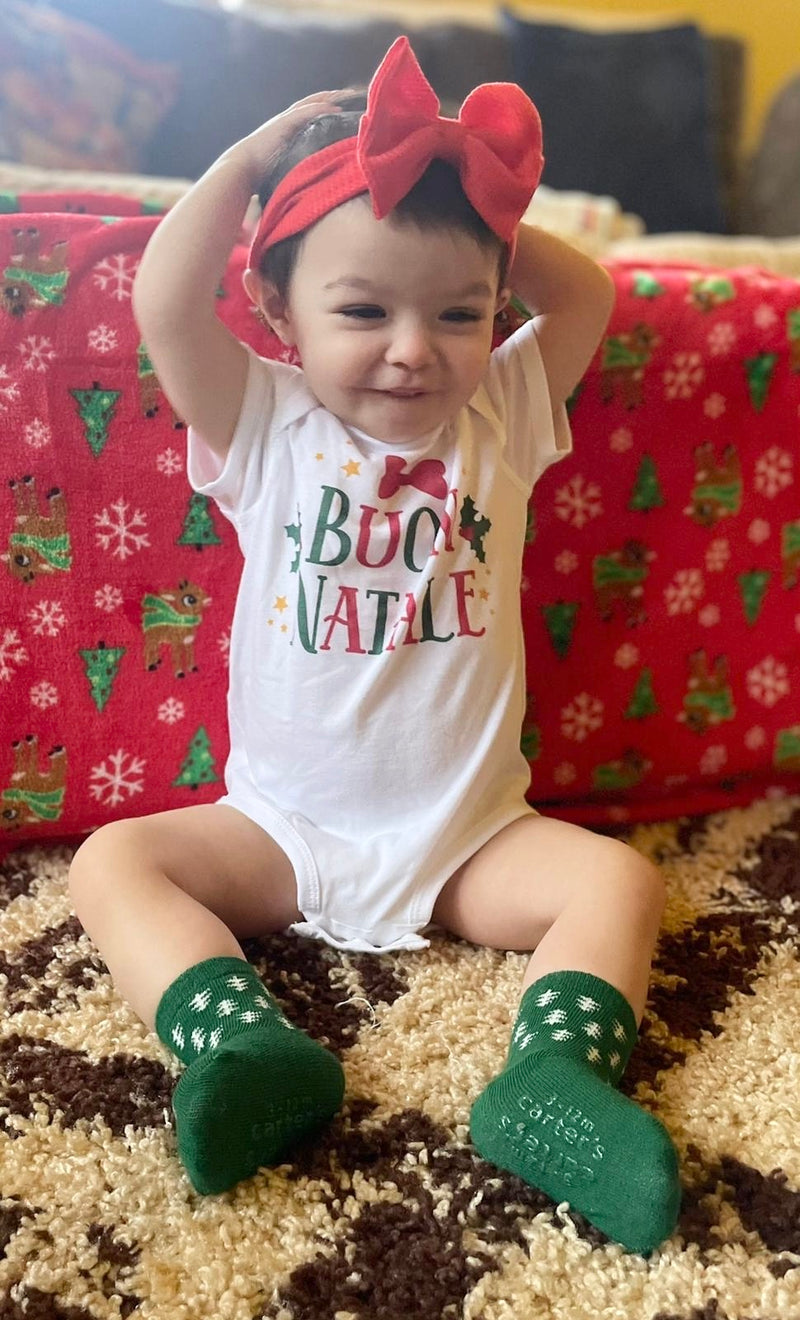 Buon Natale Bow Tie Onesie