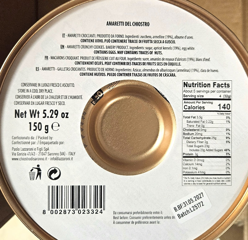 Amaretti in Cherub Tin