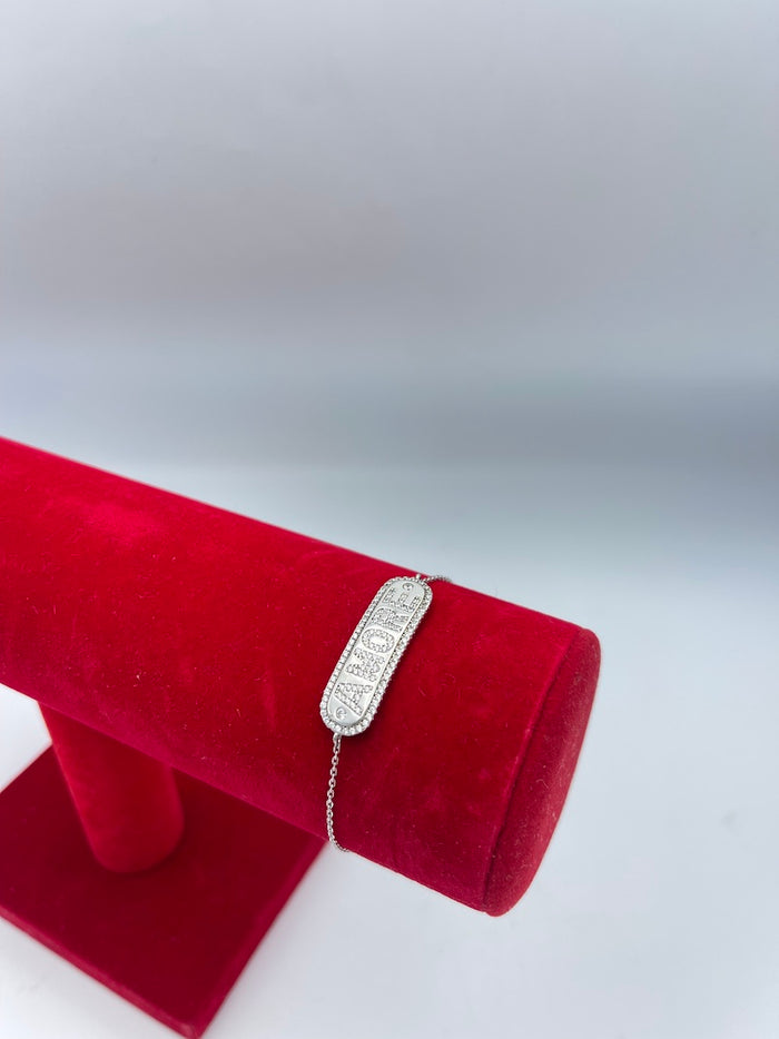 The Amore Bracelet. White Gold Plated 14K