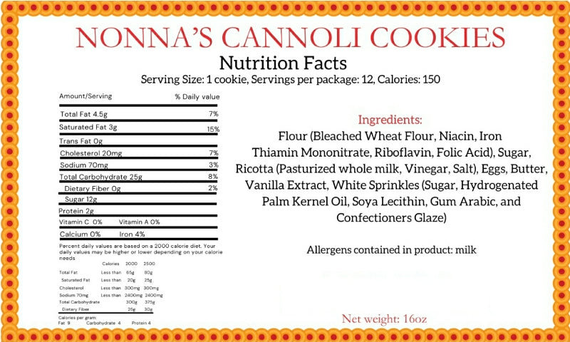 Nonna's Cannoli Cookies