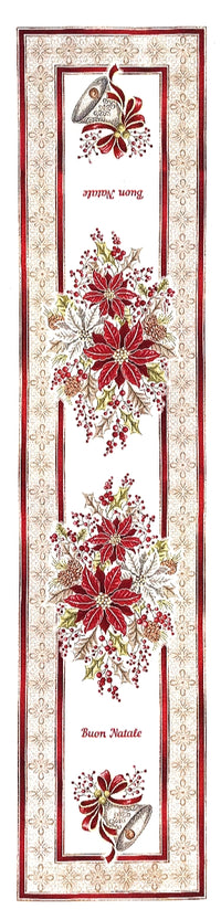 The Buon Natale - Poinsettia Runner - 16 x 70 - Made in Italy