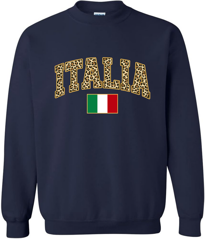 Italia Leopard Print Sweatshirt - Unisex