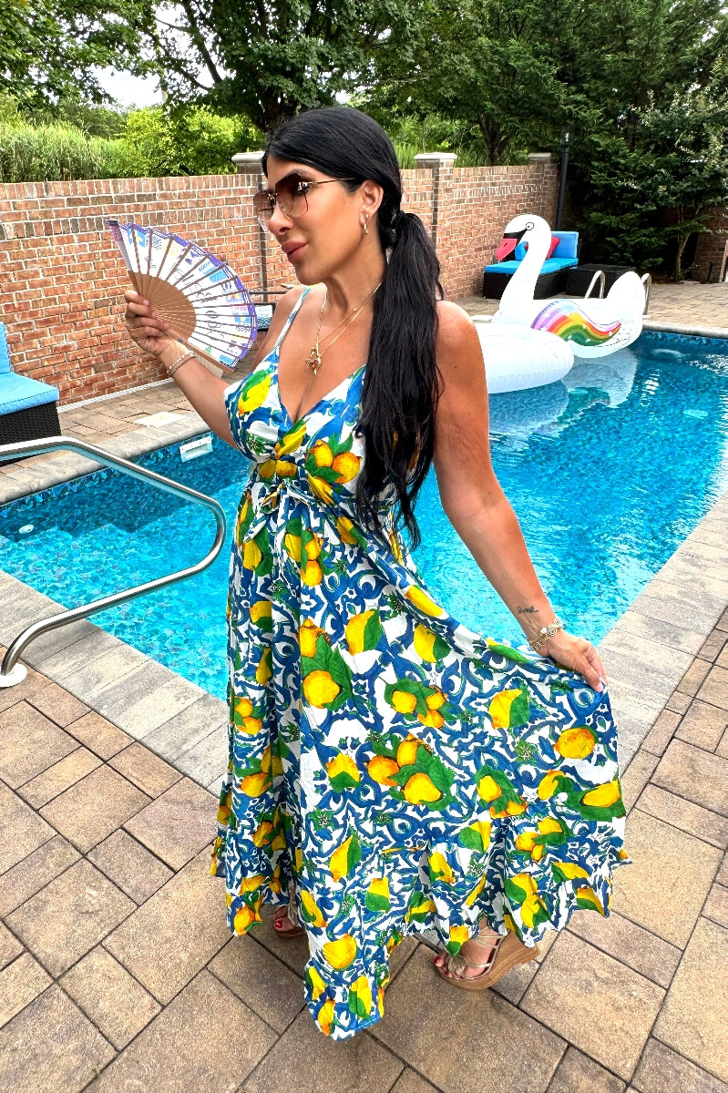 Lemon Majolica Maxi Dress