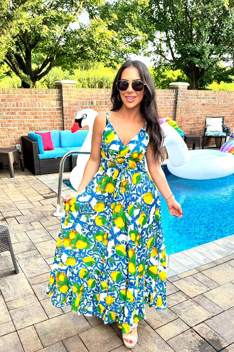 Lemon Majolica Maxi Dress