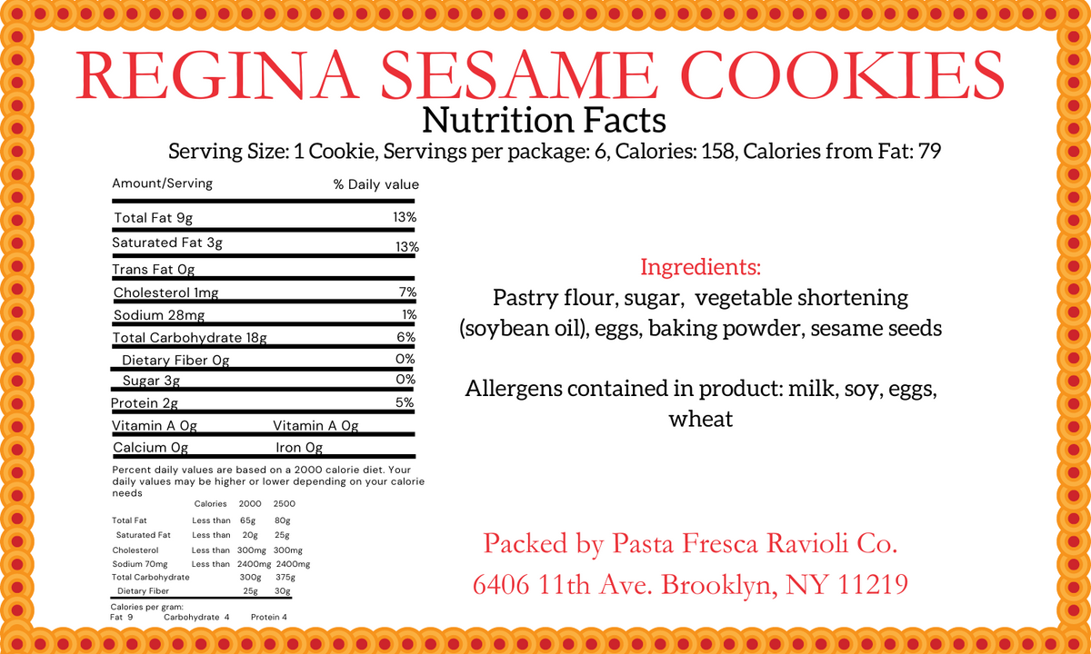 Nonna's Regina Sesame Cookies