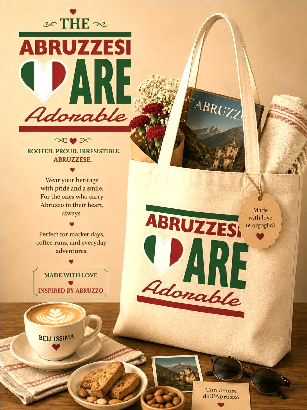 Tote bag with 'Abruzzesesi Are Adorable' 