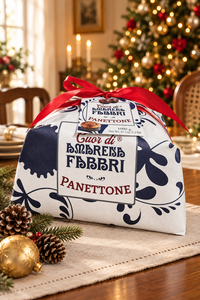 Amarena Fabbri panettone in a Christmas dining-room setting