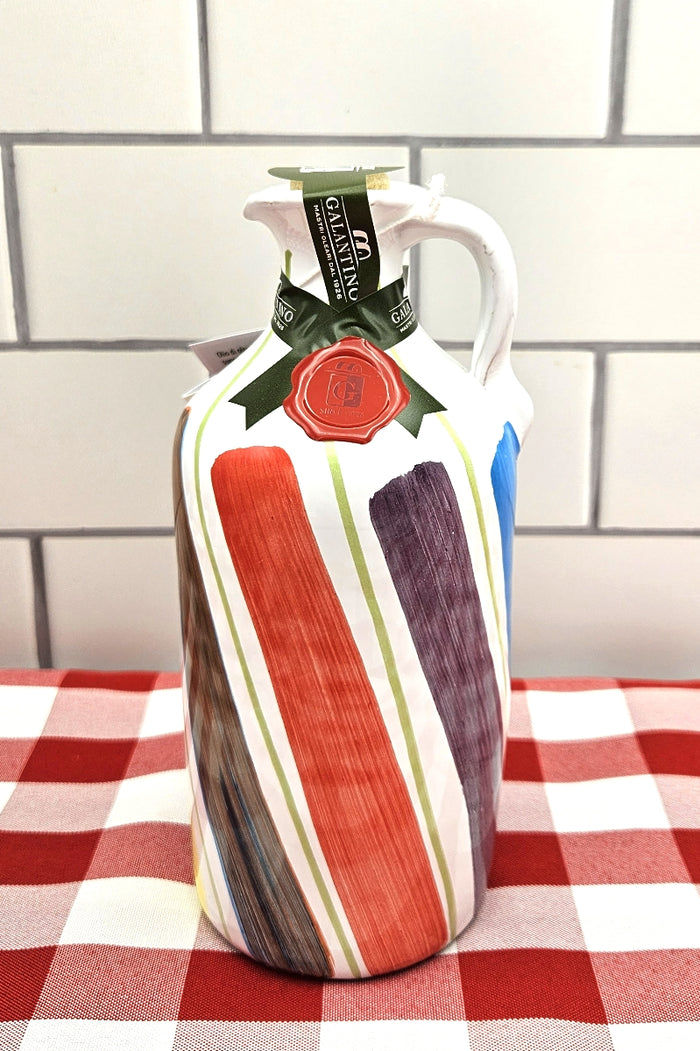 Arcobaleno - Extra Virgin Olive Oil from Puglia in Ceramic Jug by Frantoio Galantino