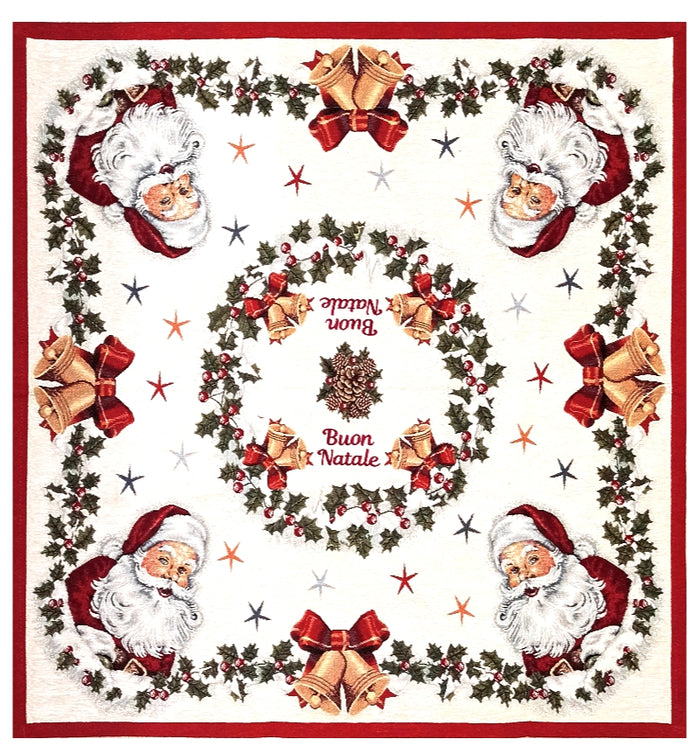 The Buon Natale - Babbo Natale Center Tablecloth - 35" x 35" - Made in Italy