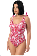 The Majolica One Piece Bathing Suit - Pink - Made in Italy