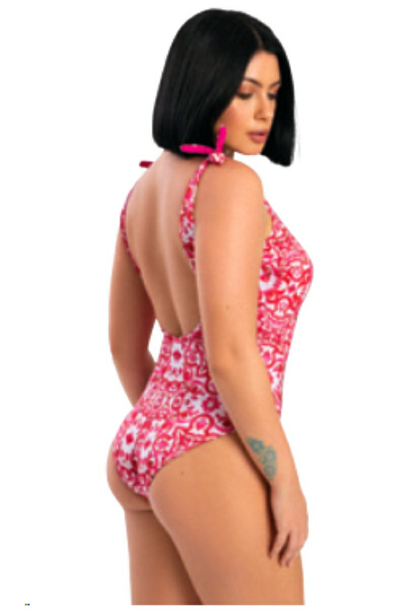 The Majolica One Piece Bathing Suit - Pink - Made in Italy