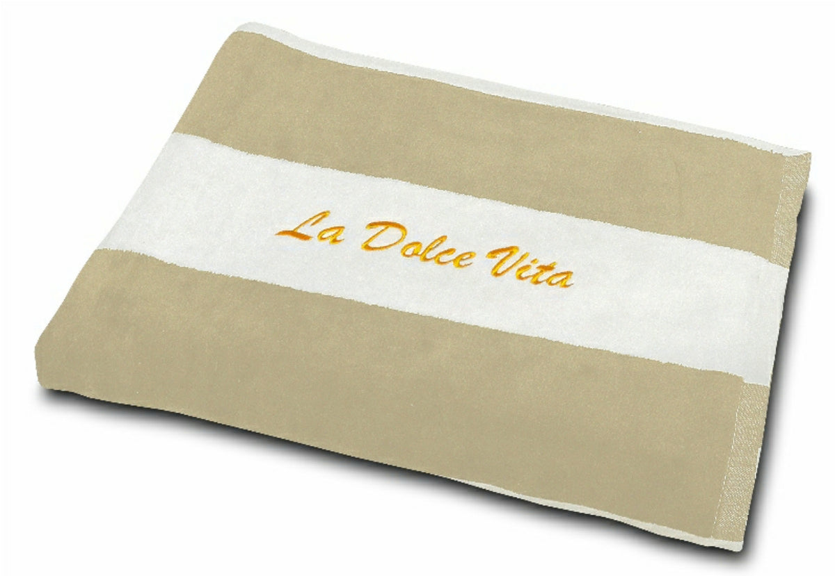 La Dolce Vita Extra Large Beach Towel - Beige - Made in Italy