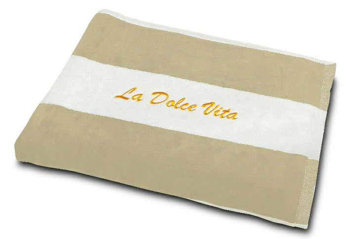 La Dolce Vita Extra Large Beach Towel - Beige - Made in Italy