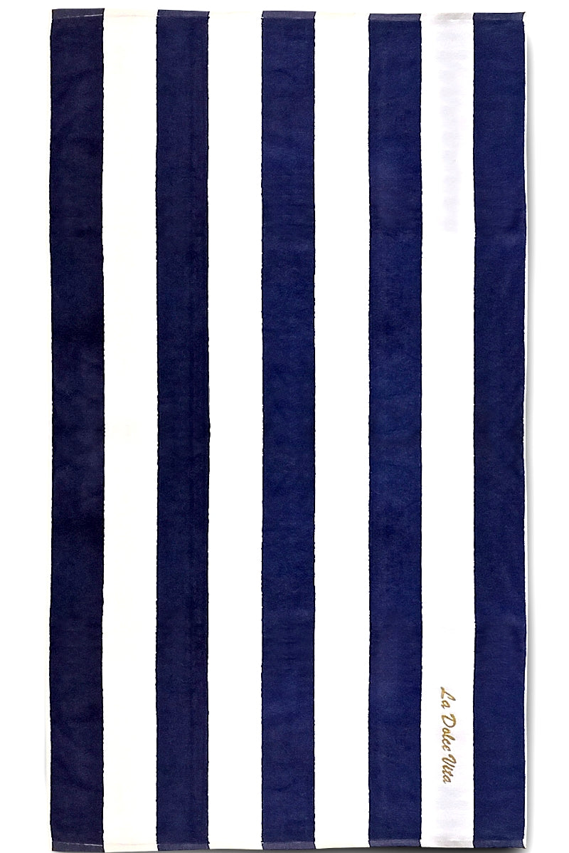 La Dolce Vita Extra Large Beach Towel - Blue - Made in Italy