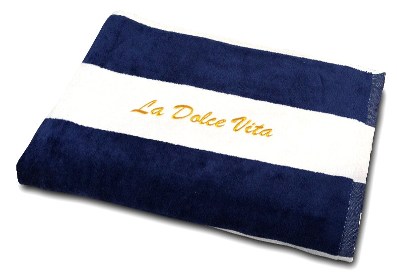 La Dolce Vita Extra Large Beach Towel - Blue - Made in Italy