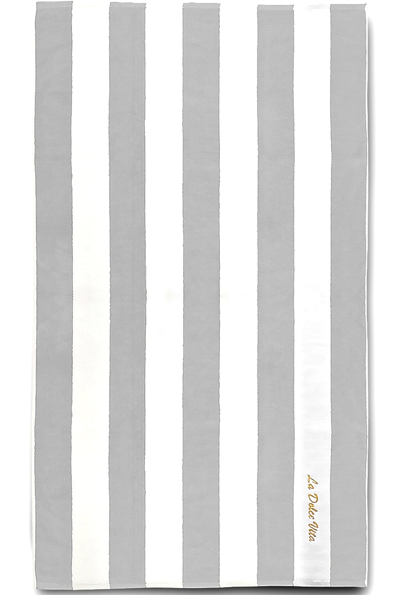 La Dolce Vita Extra Large Beach Towel - Gray - Made in Italy