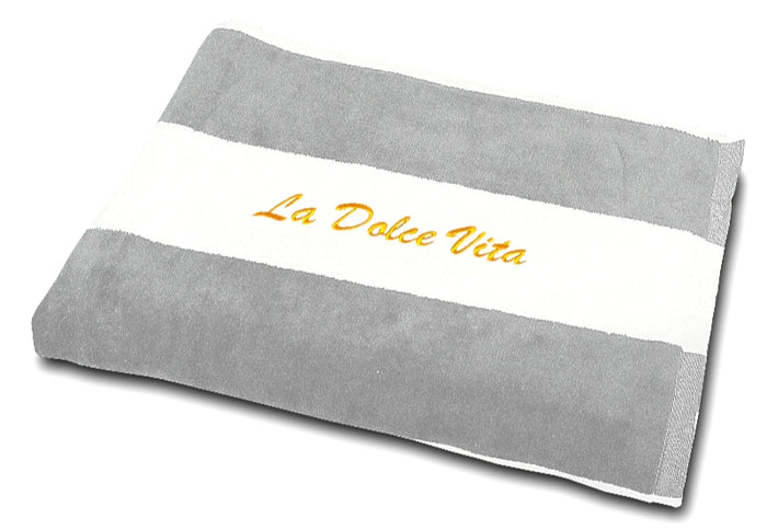 La Dolce Vita Extra Large Beach Towel - Gray - Made in Italy