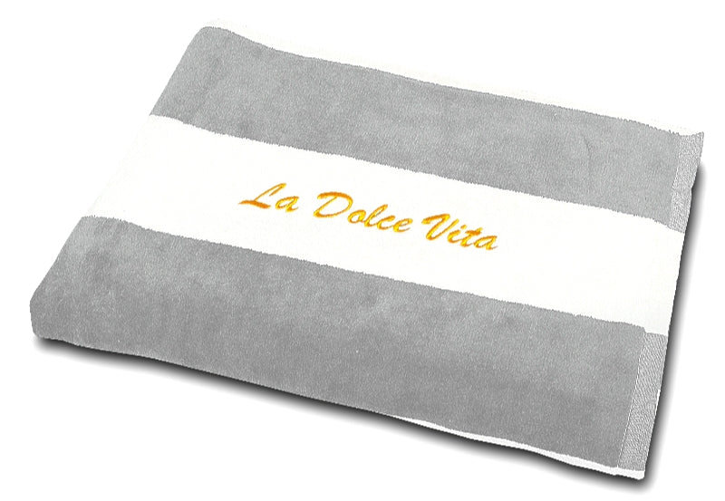 La Dolce Vita Extra Large Beach Towel - Gray - Made in Italy