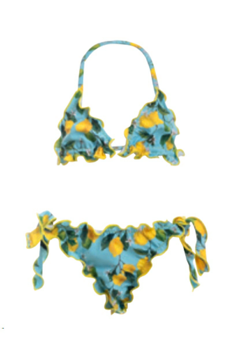 The Bambina Bikini - Limonata Blue - Made in Italy