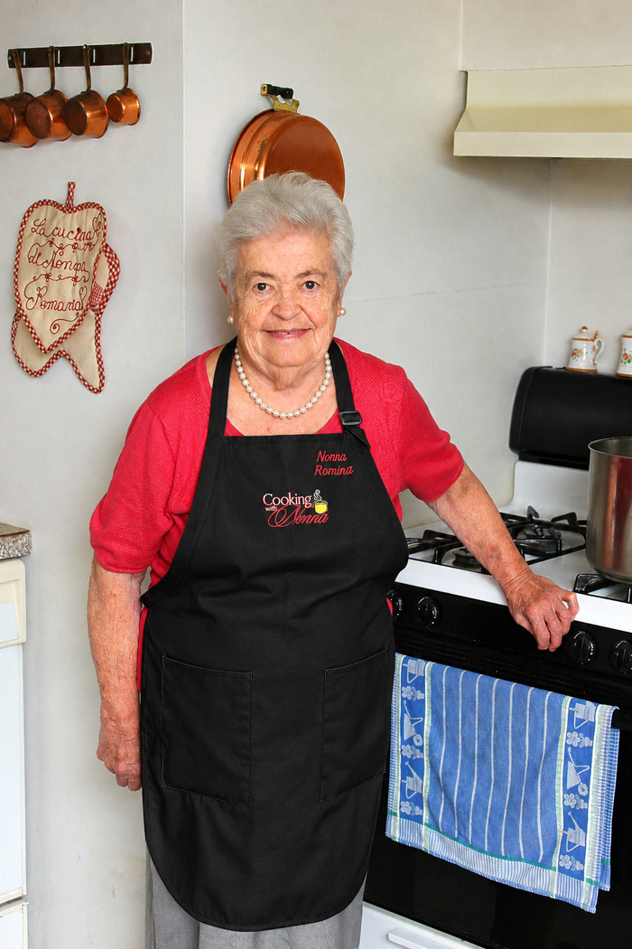 Black version of the Cooking with Nonna apron