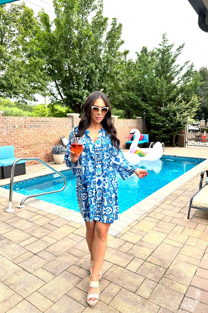 Blue Majolica Kaftan