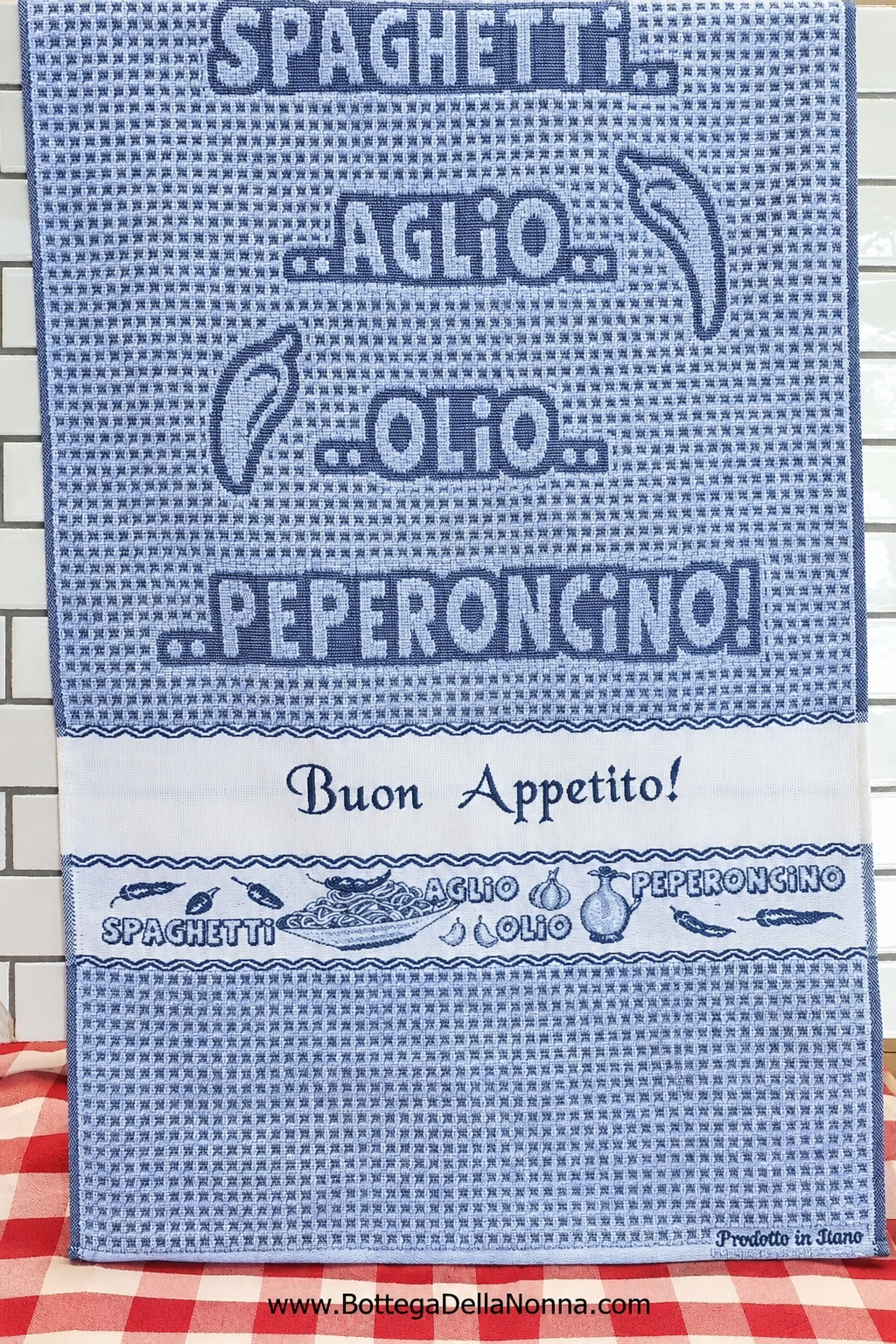 Blue towel close-up