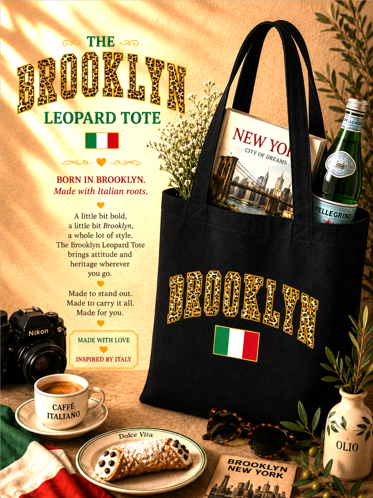 Brooklyn Leopard  Print Tote