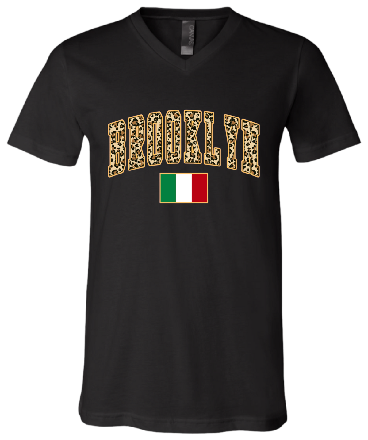Brooklyn Leopard Print V-Neck Shirt - Unisex