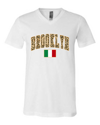 Brooklyn Leopard Print V-Neck Shirt - Unisex
