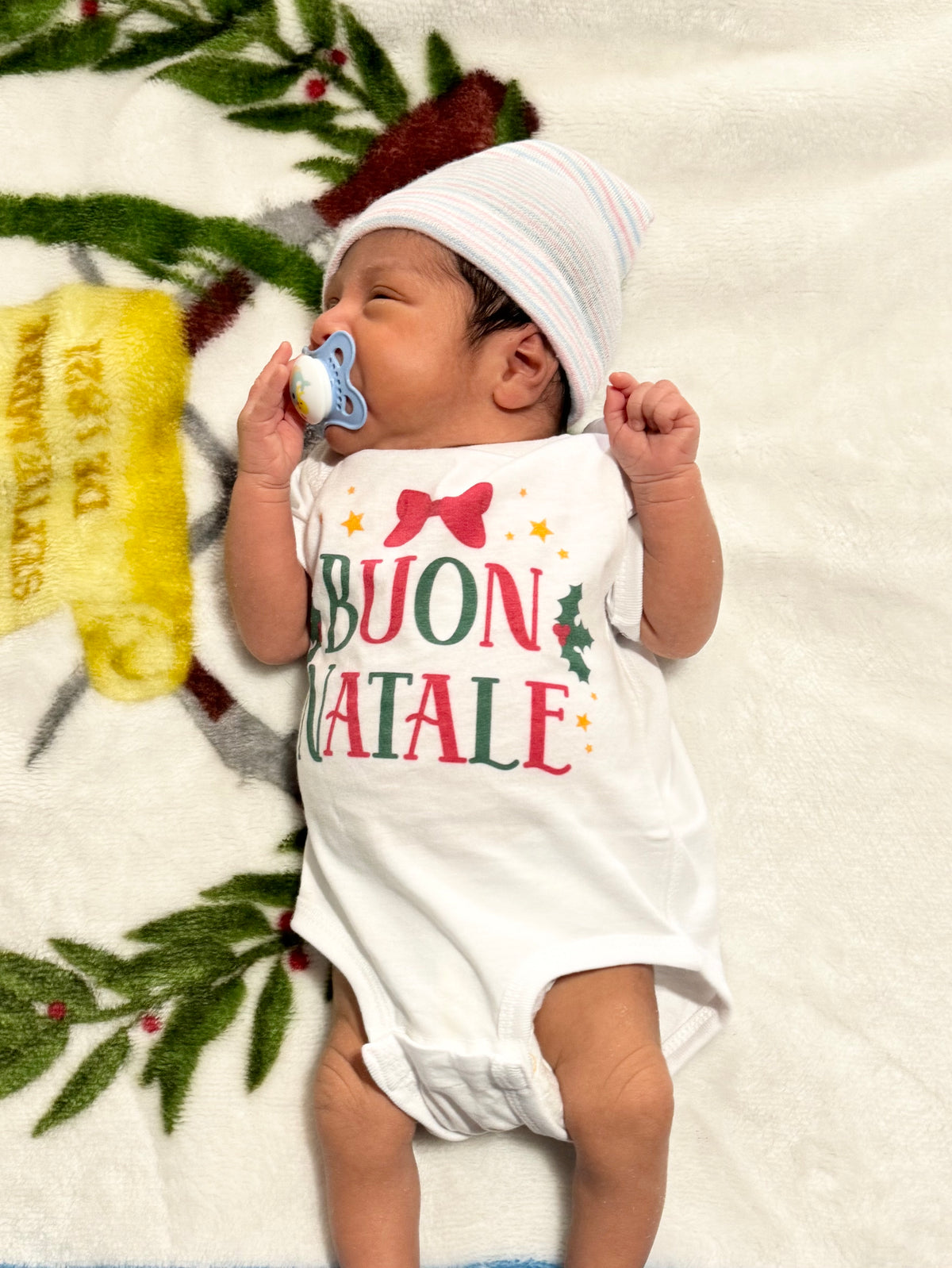 Buon Natale Bow Tie Onesie