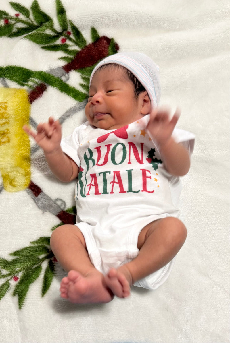Buon Natale Bow Tie Onesie