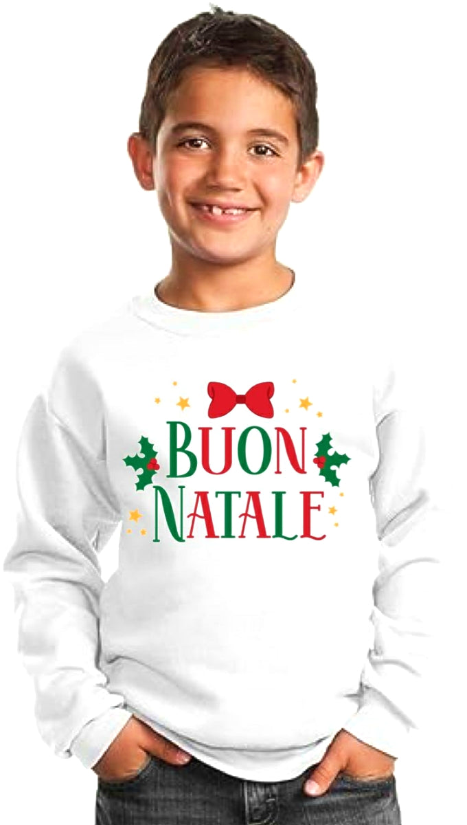 Buon Natale Bow Tie Christmas Sweatshirt - Youth
