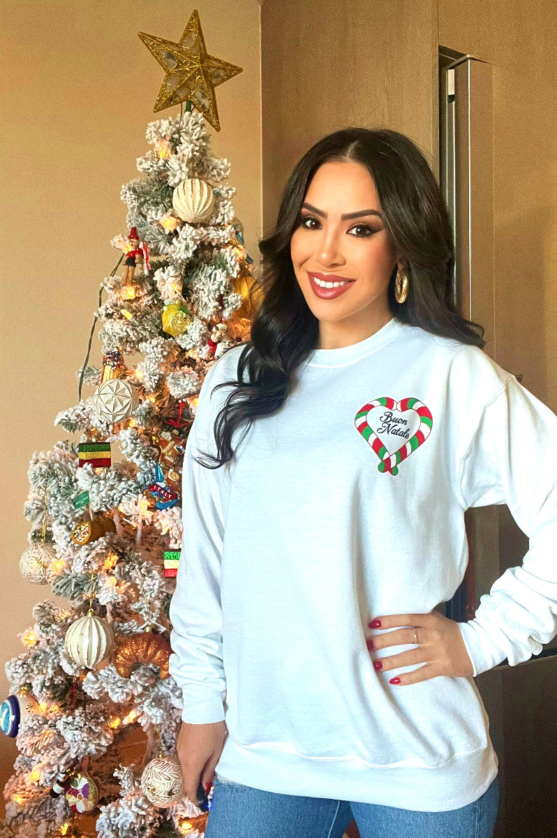 The Buon Natale Candy Cane Sweatshirt