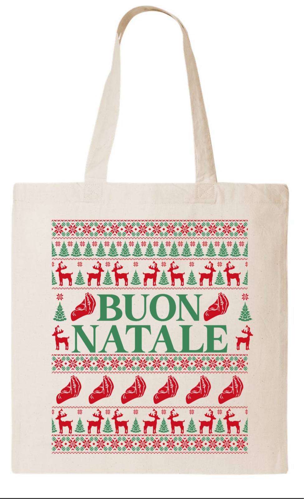 Buon Natale Italian Hand Ugly Christmas Tote