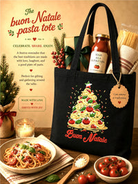 buon natale pasta tote bag