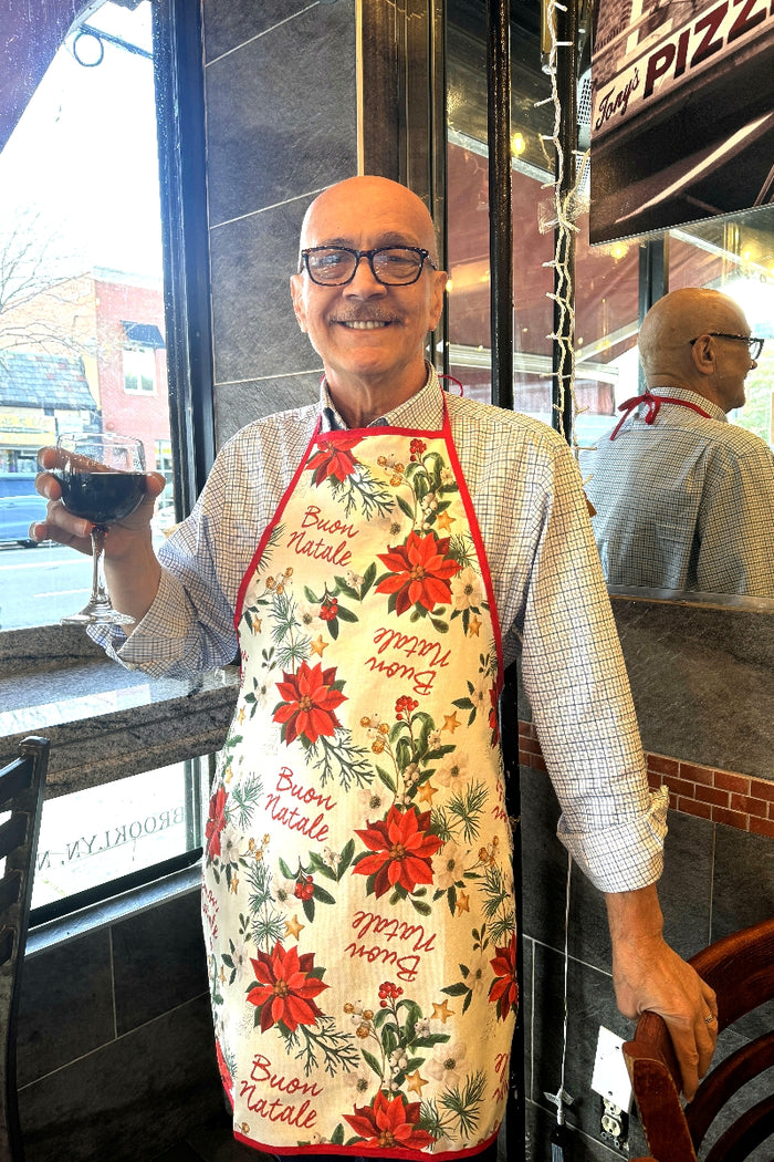 The Buon Natale Poinsettia Apron - Made in Italy