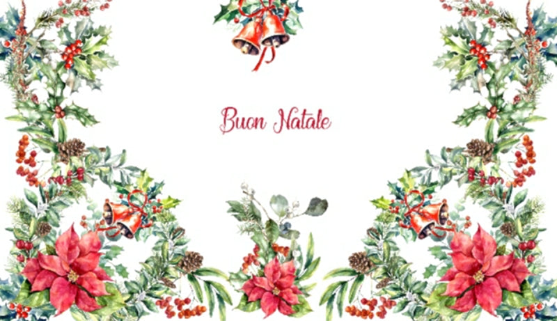 The Buon Natale Poinsettia Tablecloth - Made in Italy