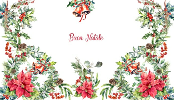 The Buon Natale Poinsettia Tablecloth - Made in Italy