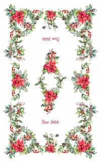 The Buon Natale Poinsettia Tablecloth - Made in Italy