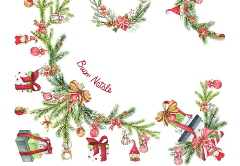 The Buon Natale Wreath Tablecloth - Made in Italy