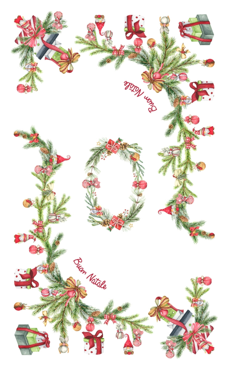 The Buon Natale Wreath Tablecloth - Made in Italy