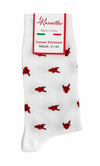 The Buona Fortuna Socks - Short - Made in Italy - White